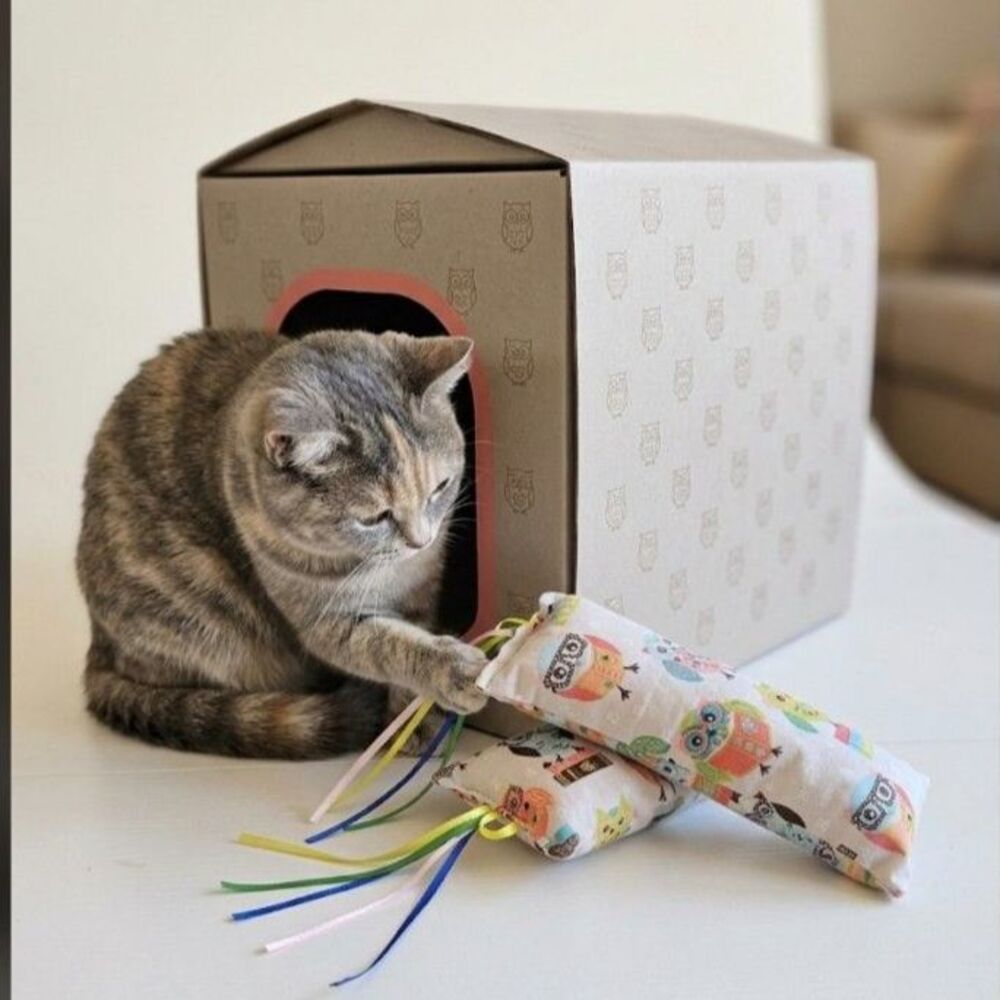 Handcrafted Cat Kicker Toy with Premium Catnip & Playful Ribbons for Felines